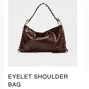 Zara Burgundy Leather Shoulder Bag